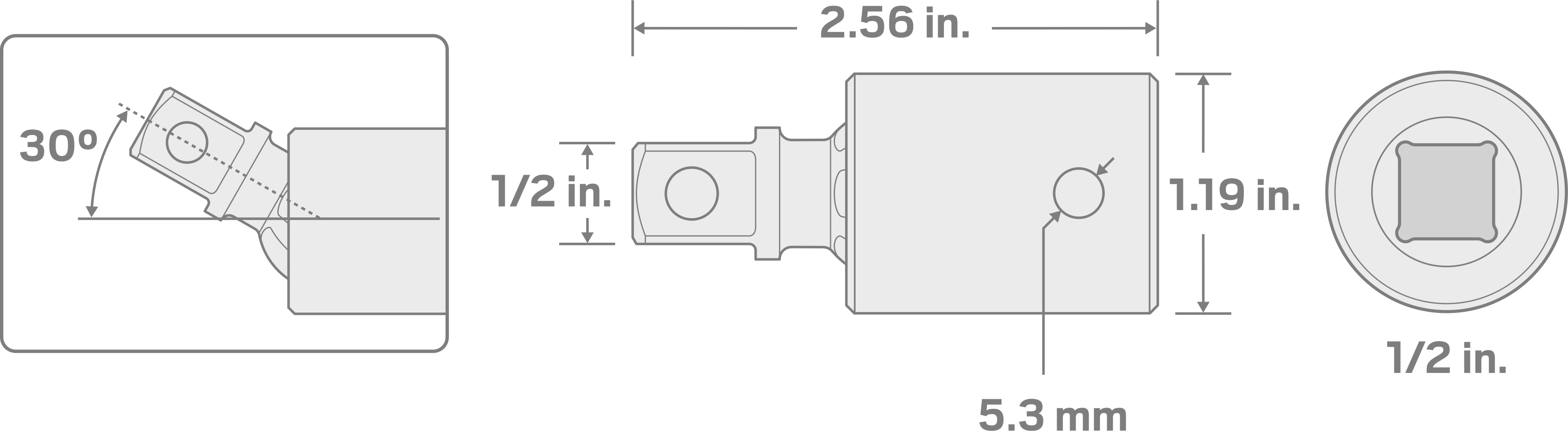 Specs for 1/2 Inch Drive Impact Universal Joint
