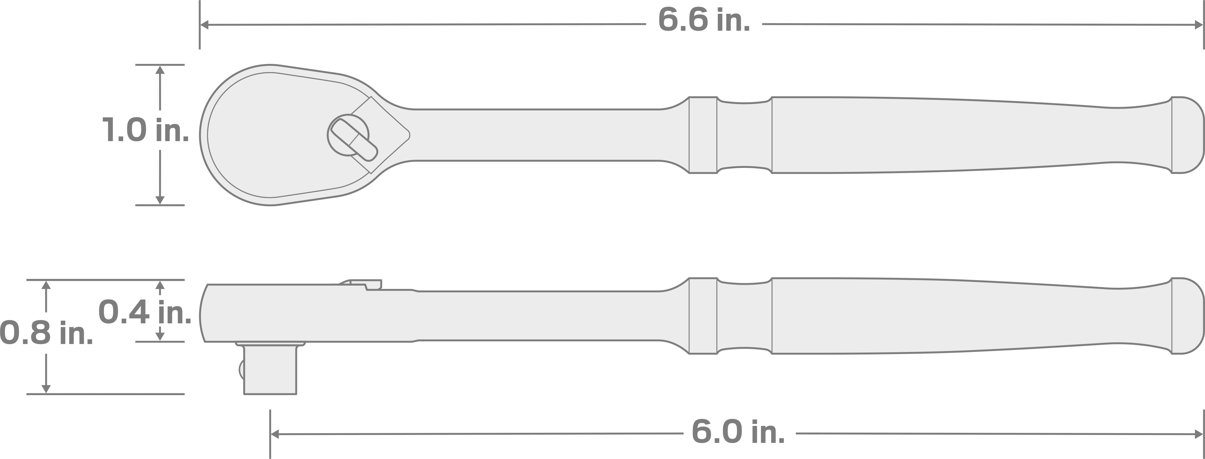 Specs for 1/4 Inch Drive x 6 Inch Ratchet