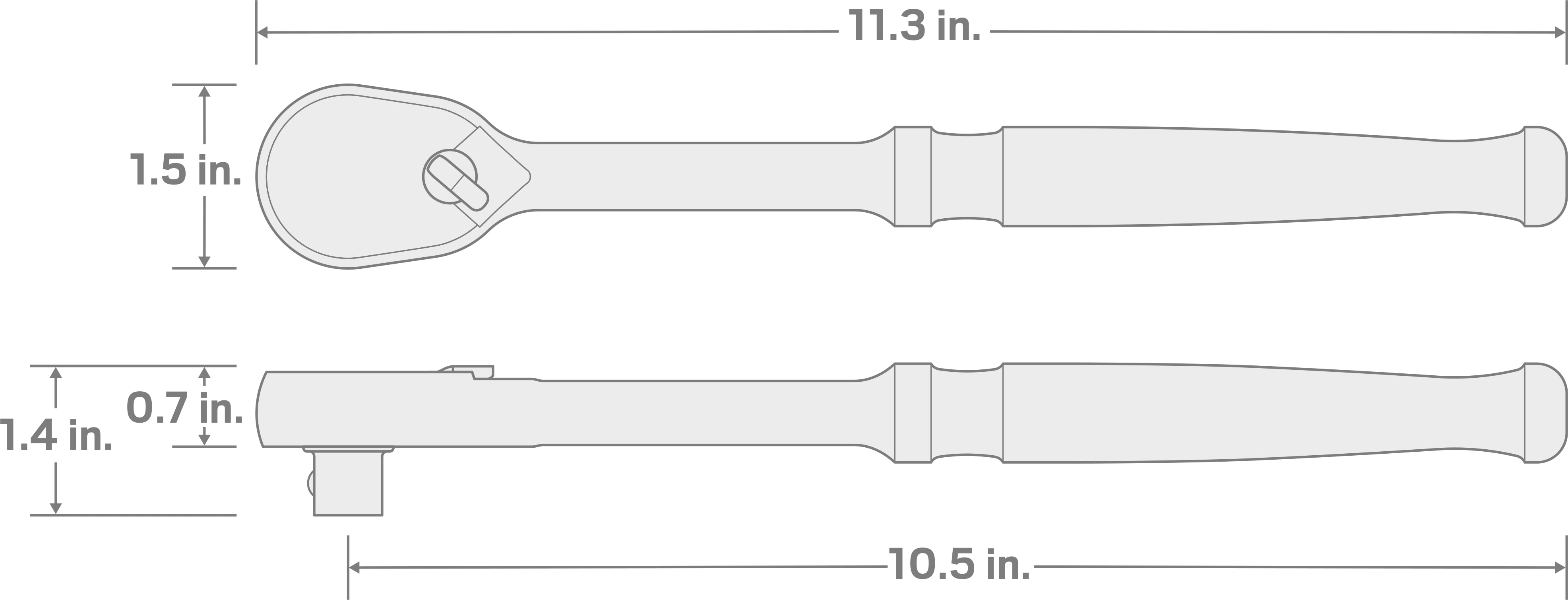 Specs for 1/2 Inch Drive x 10-1/2 Inch Ratchet