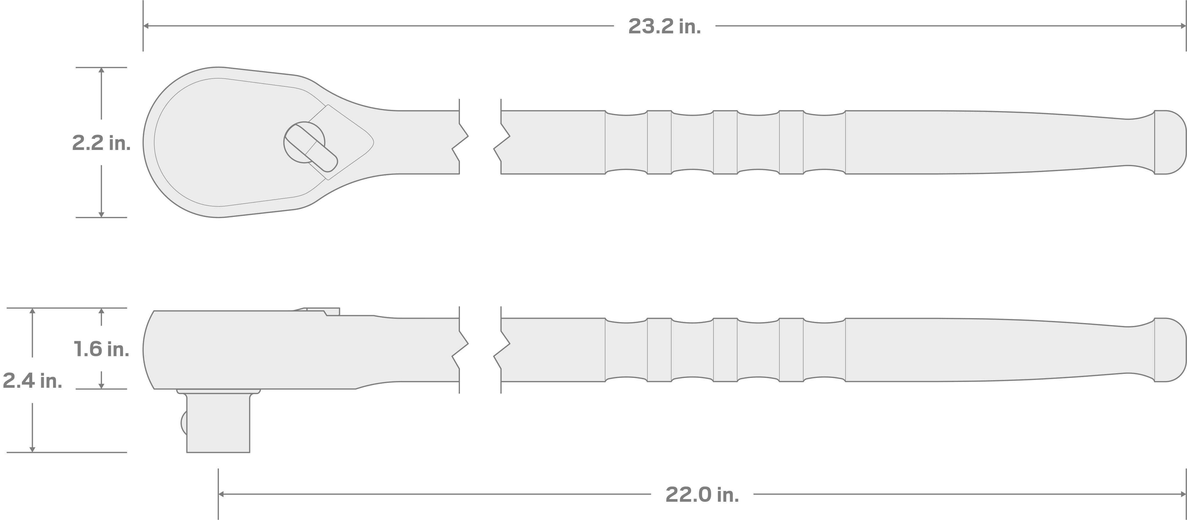 Specs for 3/4 Inch Drive x 22 Inch Ratchet