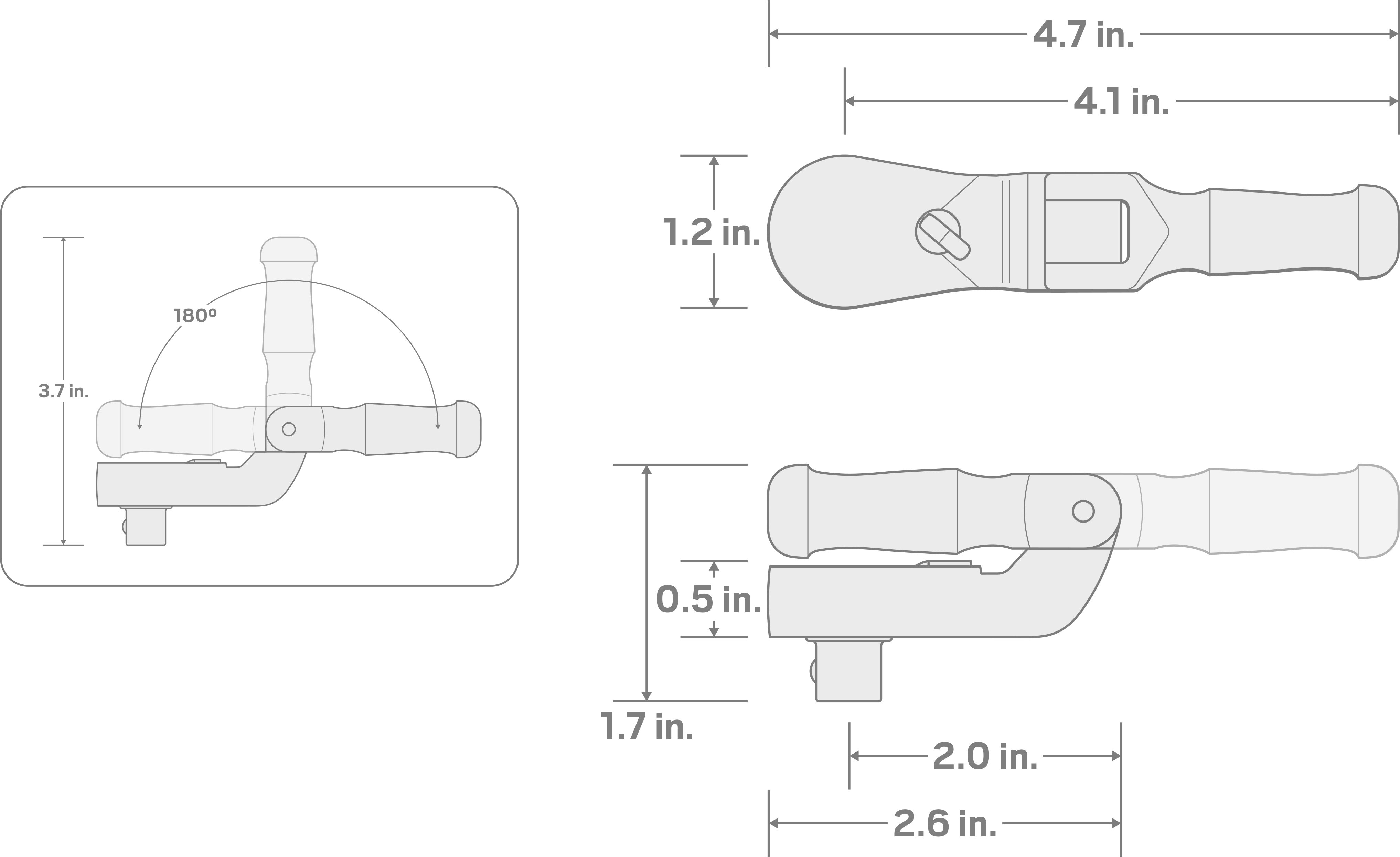 Specs for 3/8 Inch Drive Folding Ratchet