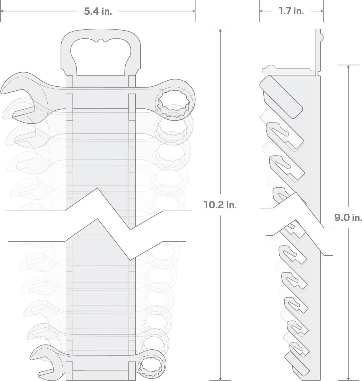 Specs for Stubby Combination Wrench Set with Holder, 11-Piece (1/4 - 3/4 in.)